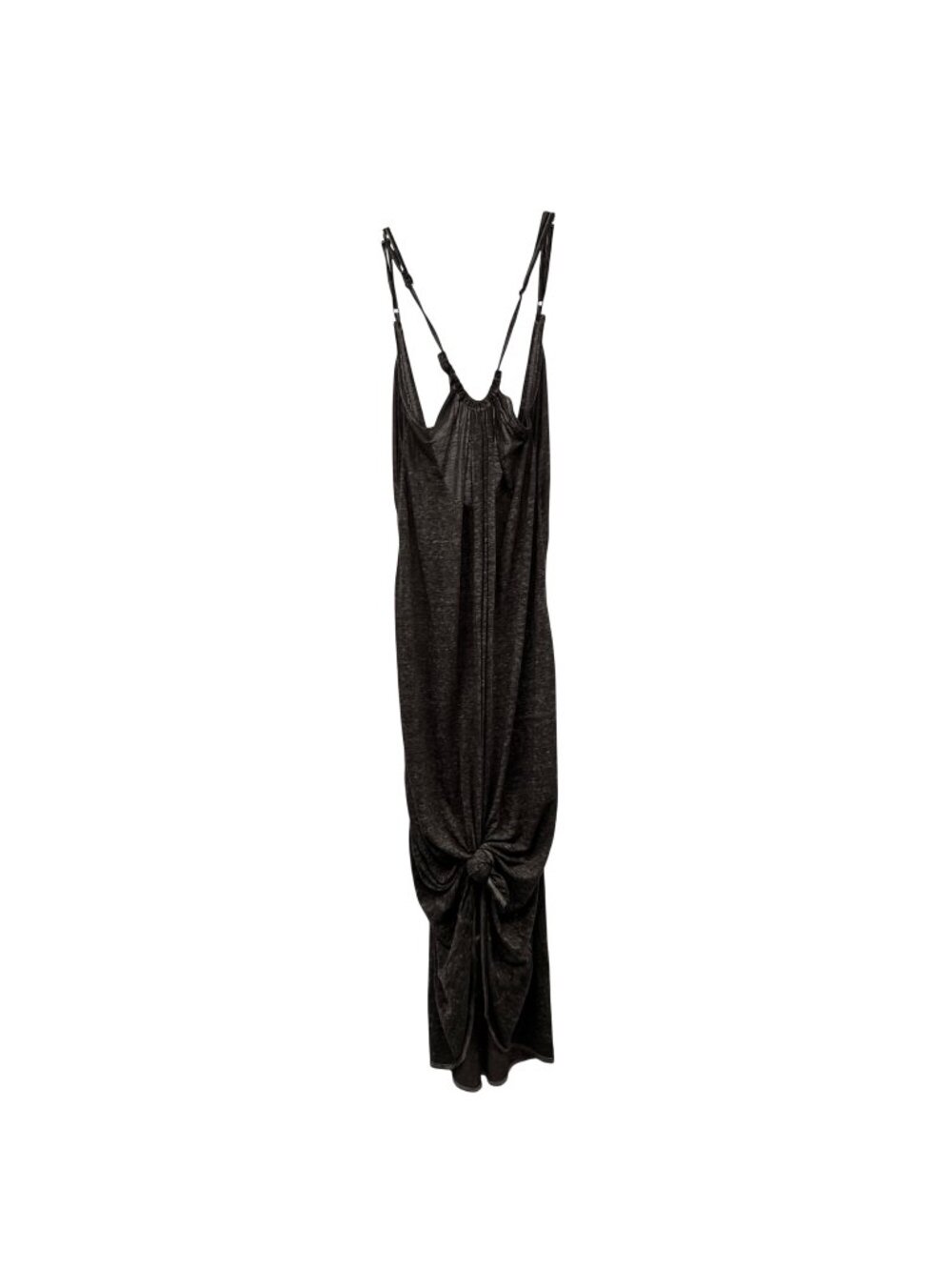 LEITH Womens Hi Low Dress Heather Gray Sheer Sleeveless Knotted Hem Small